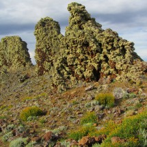 Three old volcanic chimneys